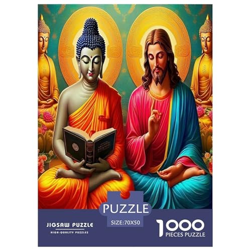 Buddha-Statue, Puzzle für Erwachsene und Kinder, 1000 Teile, buddhistische Kultur, skurrile Herausforderung, Spielzeug, Lernspiel, Heimdekoration, für Lernspiele, Geschenke, 70 x 50 cm/1000 Stück Buddha-Statue, Puzzle für Erwachsene und Kinder, 1000 Teile, buddhistische Kultur, skurrile Herausforderung, Spielzeug, Lernspiel, Heimdekoration, für Lernspiele, Geschenke, 70 x 50 cm/1000 Stück von UYNSIXTME