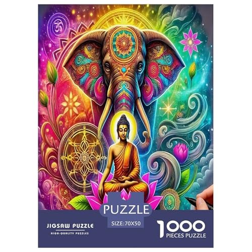 Buddha-Statue, Puzzle für Erwachsene und Kinder, 1000 Teile, buddhistische Kultur, unmögliche Herausforderung, Spielzeug, Lernspiel, Heimdekoration, für Lernspiele, Geschenke, 70 x 50 cm/1000 Stück Buddha-Statue, Puzzle für Erwachsene und Kinder, 1000 Teile, buddhistische Kultur, unmögliche Herausforderung, Spielzeug, Lernspiel, Heimdekoration, für Lernspiele, Geschenke, 70 x 50 cm/1000 Stück von UYNSIXTME