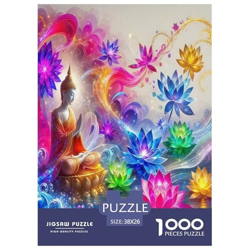 Buddha-Statue Puzzle 1000 Teile Schwer Puzzle Spielzeug Pädagogisches Spiel Impossible Zen Kultur Herausforderung Spielzeug Für Erwachsene Und Kinder in Bewährter 38x26cm/1000pcs von UYNSIXTME