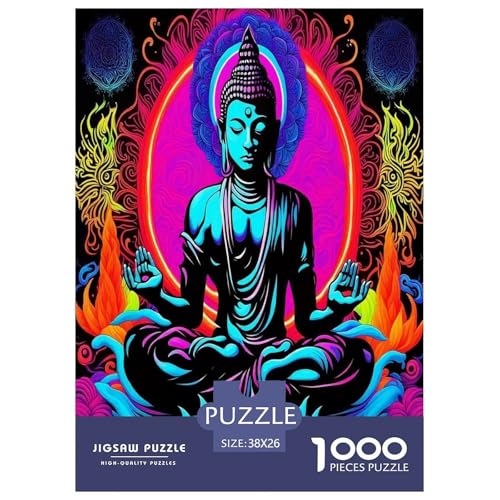 Buddha-Statue Puzzle 1000-teilige Schwer Puzzle Spielzeug Lernspiel Impossible Zen Kultur Herausforderungsspielzeug Für Erwachsene Und Kinder Ab 12 Jahren 38x26cm/1000pcs von UYNSIXTME
