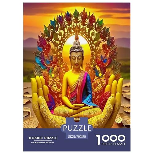 Buddha-Statue-Puzzles für Erwachsene und Kinder, 1000 Teile, buddhistische Kultur, skurrile Herausforderung, Spielzeug, Lernspiele, Heimdekoration, für Lernspiele, Geschenke, 70 x 50 cm/1000 Stück Buddha-Statue-Puzzles für Erwachsene und Kinder, 1000 Teile, buddhistische Kultur, skurrile Herausforderung, Spielzeug, Lernspiele, Heimdekoration, für Lernspiele, Geschenke, 70 x 50 cm/1000 Stück von UYNSIXTME