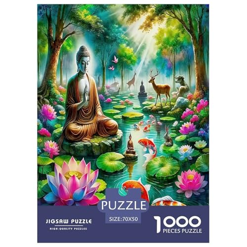 Buddha-Statue-Puzzles für Erwachsene und Kinder, 1000 Teile, buddhistische Kultur, skurrile Herausforderung, Spielzeug, Lernspiele, Heimdekoration, für Lernspiele, Geschenke, 70 x 50 cm/1000 Stück Buddha-Statue-Puzzles für Erwachsene und Kinder, 1000 Teile, buddhistische Kultur, skurrile Herausforderung, Spielzeug, Lernspiele, Heimdekoration, für Lernspiele, Geschenke, 70 x 50 cm/1000 Stück von UYNSIXTME