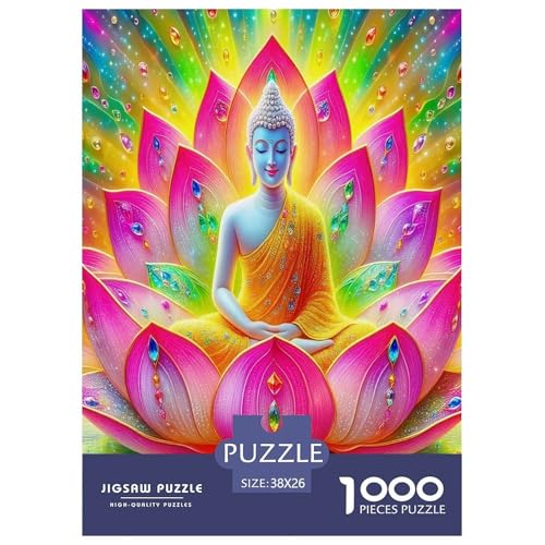 Buddha-Statuen-Puzzles für Erwachsene und Kinder, 1000 Teile, buddhistische Kultur, unmögliche Herausforderung, Spielzeug, Lernspiele, Heimdekoration, für Lernspiele, Geschenke, 38 x 26 cm/1000 Stück von UYNSIXTME