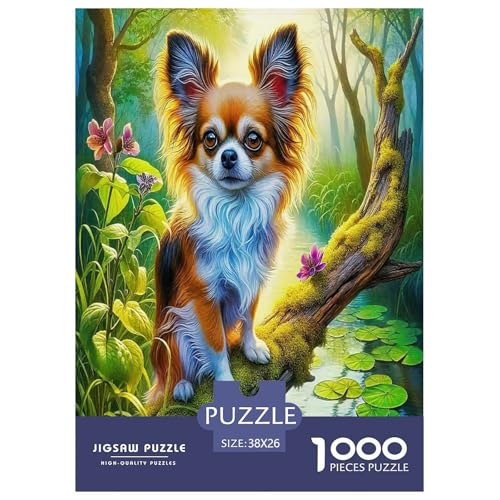 Chihuahua Puzzles 1000 Teile Schwer Puzzle Spielzeug Lernspiel Impossible Cartoon Tiere Herausforderungsspielzeug Für Erwachsene Und Kinder Ab 14 Jahren 38x26cm/1000pcs von UYNSIXTME