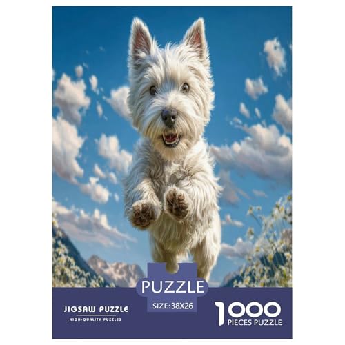 Cute Hund als Haustier Puzzle 1000 Teile Schwer Puzzle Spielzeug Lernspiel Impossible Hübsche Tiere Herausforderungsspielzeug Für Erwachsene Kinder 38x26cm/1000pcs von UYNSIXTME