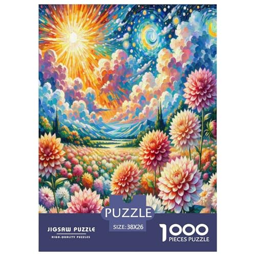 Dahlia Puzzles 1000 Teile Schwer Puzzle Spielzeug Lernspiel Impossible Herausforderung Spielzeug Für Erwachsene Und Kinder in Bewährter 38x26cm/1000pcs von UYNSIXTME