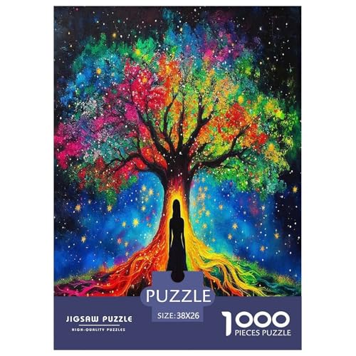 Der Baum des Lebens Puzzles 1000 Teile Schwer Puzzle Spielzeug Lernspiel Impossible Schöne Pflanzen Herausforderung Spielzeug Für Erwachsene Und Kinder in Bewährter 38x26cm/1000pcs von UYNSIXTME