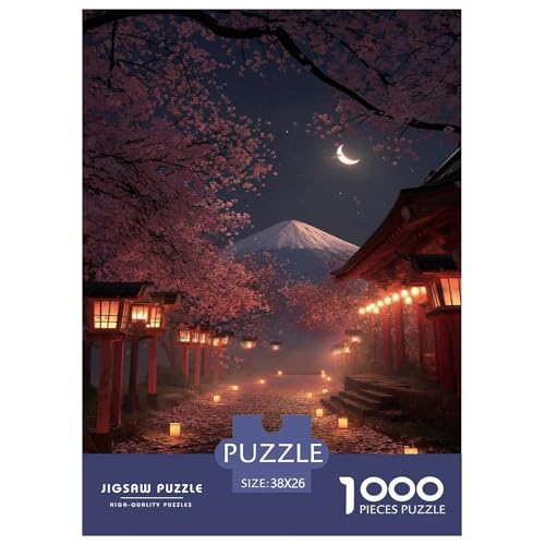 Der Japanische Fuji-Berg Puzzle 1000 Teile Schwer Puzzle Spielzeug Pädagogisches Spiel Impossible Schöner Vulkan. Herausforderung Spielzeug Für Erwachsene Kinder 38x26cm/1000pcs von UYNSIXTME