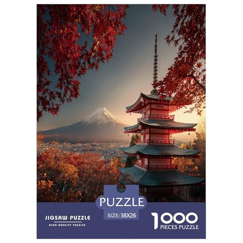 Der Japanische Fuji-Berg Puzzle 1000 Teile Schwer Puzzle Spielzeug Pädagogisches Spiel Impossible Schöner Vulkan. Herausforderung Spielzeug Für Erwachsene Und Kinder Ab 12 Jahren 38x26cm/1000pcs von UYNSIXTME