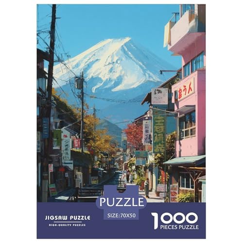 Der Japanische Fuji-Berg Puzzle 1000 Teile Schwer Puzzle Spielzeug Pädagogisches Spiel Impossible Schöner Vulkan. Herausforderung Spielzeug Für Erwachsene Und Kinder Ab 12 Jahren 70x50cm/1000pcs von UYNSIXTME