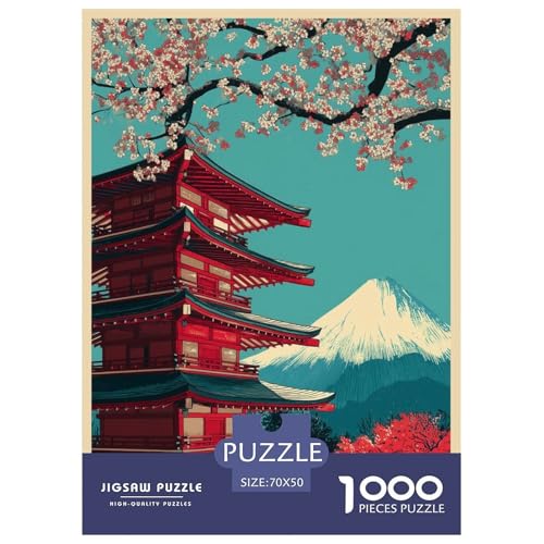 Der Japanische Fuji-Berg Puzzle 1000-teilige Schwer Puzzle Spielzeug Lernspiel Impossible Schöner Vulkan. Herausforderung Spielzeug Für Erwachsene Und Kinder in Bewährter 70x50cm/1000pcs von UYNSIXTME