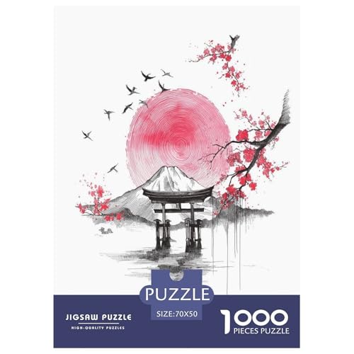 Der Japanische Fuji-Berg Puzzles 1000 Teile Schwer Puzzle Spielzeug Pädagogisches Spiel Impossible Schöner Vulkan. Herausforderung Spielzeug Für Erwachsene Und Kinder Ab 14 Jahren 70x50cm/1000pcs von UYNSIXTME
