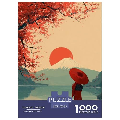 Der Japanische Fuji-Berg Puzzles 1000 Teile Schwer Puzzle Spielzeug Pädagogisches Spiel Impossible Schöner Vulkan. Herausforderung Spielzeug Für Erwachsene Und Kinder in Bewährter 70x50cm/1000pcs von UYNSIXTME