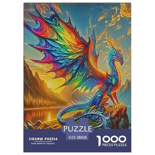 Drachen Puzzle 1000-teilige Schwer Puzzle Spielzeug Lernspiel Impossible Geheimnisvolle Kreaturen Herausforderungsspielzeug Für Erwachsene Und Kinder in Bewährter 38x26cm/1000pcs von UYNSIXTME