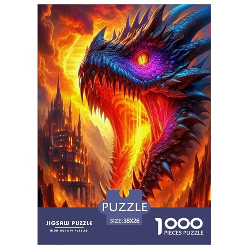 Drachen-Puzzles für Erwachsene und Kinder, 1000 Teile, geheimnisvolle Kreaturen, unmögliche Herausforderung, Spielzeug, Lernspiele, Heimdekoration, für Lernspiele, Geschenke, 38 x 26 cm/1000 Stück Drachen-Puzzles für Erwachsene und Kinder, 1000 Teile, geheimnisvolle Kreaturen, unmögliche Herausforderung, Spielzeug, Lernspiele, Heimdekoration, für Lernspiele, Geschenke, 38 x 26 cm/1000 Stück von UYNSIXTME