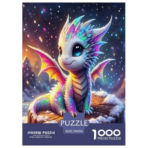 Drachen-Puzzles für Erwachsene und Kinder, 1000 Teile, geheimnisvolle Kreaturen, unmögliche Herausforderung, Spielzeug, Lernspiele, Heimdekoration, für Lernspiele, Geschenke, 70 x 50 cm/1000 Stück von UYNSIXTME