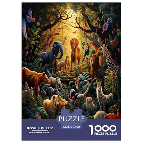 Dschungeltiere Puzzles 1000 Teile Schwer Puzzle Spielzeug Lernspiel Impossible Herausforderung Spielzeug Für Erwachsene Und Kinder Ab 14 Jahren 70x50cm/1000pcs von UYNSIXTME