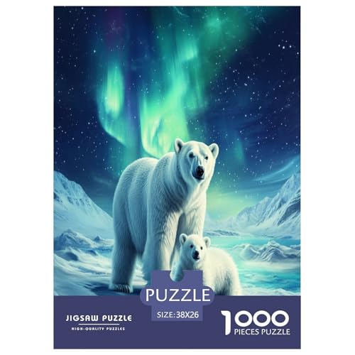 Eisbär Puzzle 1000 Teile Schwer Puzzle Spielzeug Lernspiel Impossible Herausforderungsspielzeug Für Erwachsene Und Kinder Ab 12 Jahren 38x26cm/1000pcs von UYNSIXTME