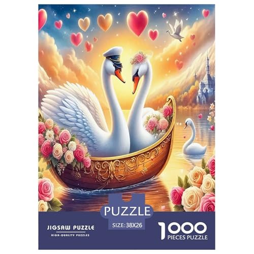 Eleganter Schwan Puzzles 1000 Teile Schwer Puzzle Spielzeug Lernspiel Impossible Cartoon Bunte Tiere Herausforderung Spielzeug Für Erwachsene Und Kinder Ab 14 Jahren 38x26cm/1000pcs von UYNSIXTME