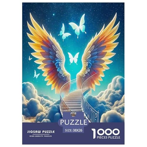 Engelsflügel-Puzzles für Erwachsene und Kinder, 1000 Teile, geheimnisvolle Macht, unmögliche Herausforderung, Spielzeug, Lernspiele, Heimdekoration, für Lernspiele, Geschenke, 38 x 26 cm/1000 Stück von UYNSIXTME
