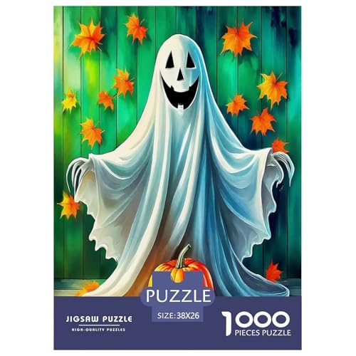 Geister Kürbis Puzzle 1000-teilige Schwer Puzzle Spielzeug Pädagogisches Spiel Impossible Halloween Herausforderung Spielzeug Für Erwachsene Und Kinder Ab 14 Jahren 38x26cm/1000pcs von UYNSIXTME