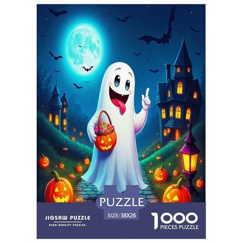 Geister Kürbis Puzzles 1000 Teile Schwer Puzzle Spielzeug Lernspiel Impossible Halloween Herausforderungsspielzeug Für Erwachsene Und Kinder in Bewährter 38x26cm/1000pcs von UYNSIXTME