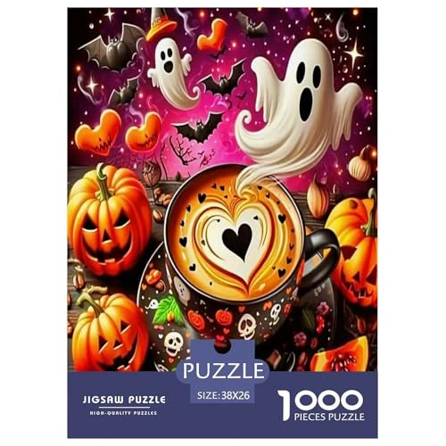 Geister Kürbis Puzzles 1000 Teile Schwer Puzzle Spielzeug Pädagogisches Spiel Impossible Halloween Herausforderung Spielzeug Für Erwachsene Und Kinder in Bewährter 38x26cm/1000pcs von UYNSIXTME