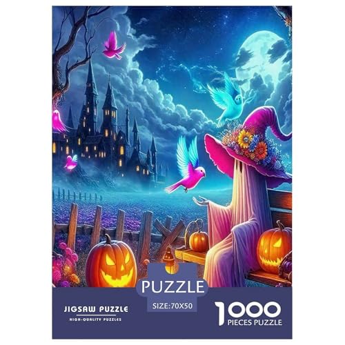 Hexen-Puzzles für Erwachsene und Kinder, 1000 Teile Halloween skurrile Herausforderung Spielzeug Lernspiel Heimdekoration für Lernspiele Geschenke 70x50cm/1000pcs von UYNSIXTME
