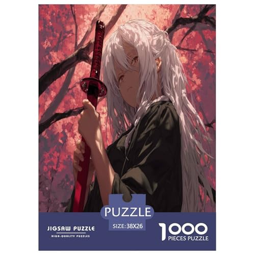 Japanische Samurai-Puzzles für Erwachsene und Kinder, 1000 Teile Impossible Challenge im japanischen Stil, Lernspiel, Heimdekoration, für Lernspiele, Geschenke, 38 x 26 cm/1000 Stück von UYNSIXTME