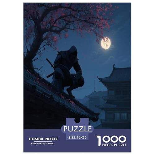 Japanische Samurai-Puzzles für Erwachsene und Kinder, 1000 Teile japanischer Stil, skurrile Herausforderung, Spielzeug, Lernspiel, Heimdekoration, für Lernspiele, Geschenke, 70 x 50 cm/1000 Stück von UYNSIXTME