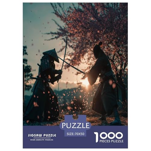 Japanische Samurai-Puzzles für Erwachsene und Kinder, 1000 Teile japanischer Stil, skurrile Herausforderung, Spielzeug, Lernspiele, Heimdekoration, für Lernspiele, Geschenke, 70 x 50 cm/1000 Stück von UYNSIXTME