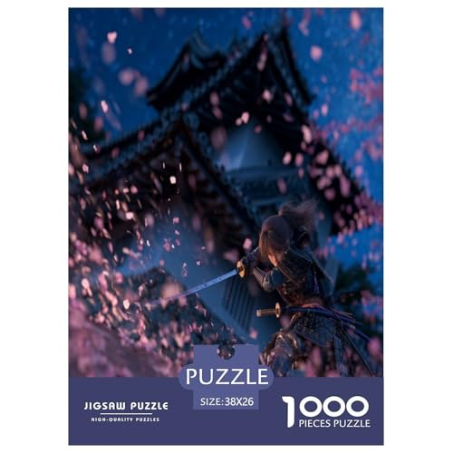 Japanischer Samurai Puzzle 1000-teilige Schwer Puzzle Spielzeug Pädagogisches Spiel Impossible Japan Style Herausforderungsspielzeug Für Erwachsene Kinder 38x26cm/1000pcs von UYNSIXTME