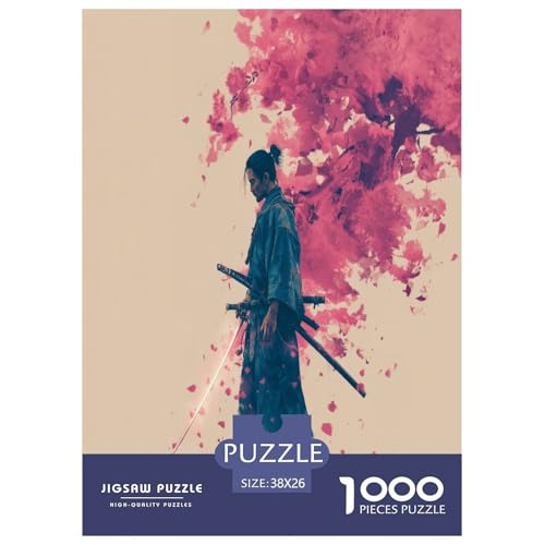Japanischer Samurai Puzzles 1000 Teile Schwer Puzzle Spielzeug Pädagogisches Spiel Impossible Japan Style Herausforderung Spielzeug Für Erwachsene Und Kinder Ab 12 Jahren 38x26cm/1000pcs von UYNSIXTME