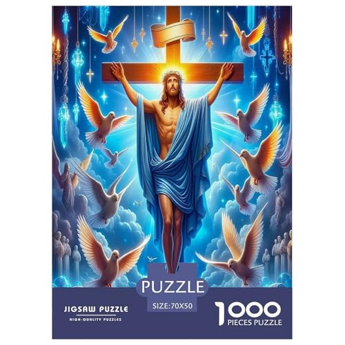 Jesus - Religion Puzzle für Erwachsene Kinder 1000 Teile Hoffnung und Liebe Große Geschenke Herausforderung Spielzeug Lernspiel Heimdekoration für Lernspiele Geschenke 70x50cm/1000pcs von UYNSIXTME