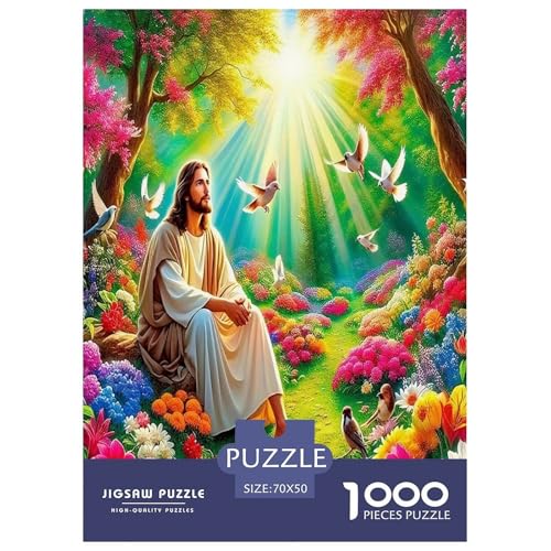 Jesus - Religion Puzzle für Erwachsene Kinder 1000 Teile Hoffnung und Liebe Große Geschenke Herausforderung Spielzeug Lernspiel Heimdekoration für Lernspiele Geschenke 70x50cm/1000pcs von UYNSIXTME