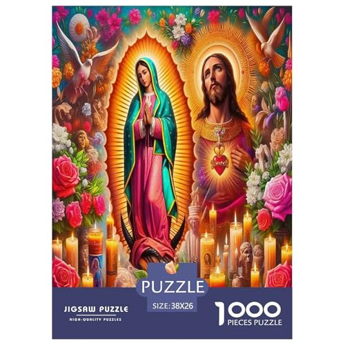 Jesus - Religion Puzzle für Erwachsene Kinder 1000 Teile Hoffnung und Liebe Impossible Challenge Spielzeug Lernspiele Heimdekoration für Lernspiele Geschenke 38 x 26 cm/1000 Stück von UYNSIXTME