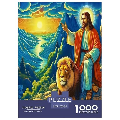 Jesus - Religion Puzzle für Erwachsene Kinder 1000 Teile Hoffnung und Liebe Impossible Challenge Spielzeug Lernspiele Heimdekoration für Lernspiele Geschenke 70x50cm/1000pcs von UYNSIXTME