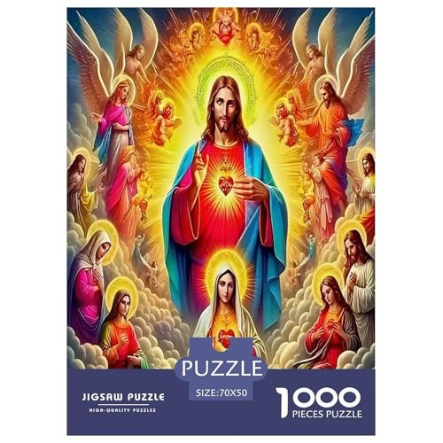 Jesus - Religion Puzzle für Erwachsene Kinder 1000 Teile Hoffnung und Liebe Tolle Geschenke Herausforderung Spielzeug Lernspiele Heimdekoration für Lernspiele Geschenke 70x50cm/1000pcs von UYNSIXTME