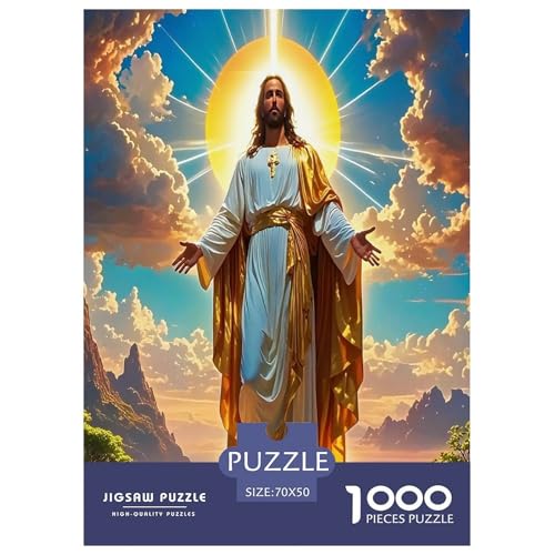 Jesus - Religion Puzzle für Erwachsene Kinder 1000 Teile Hoffnung und Liebe Tolle Geschenke Herausforderung Spielzeug Lernspiele Heimdekoration für Lernspiele Geschenke 70x50cm/1000pcs von UYNSIXTME