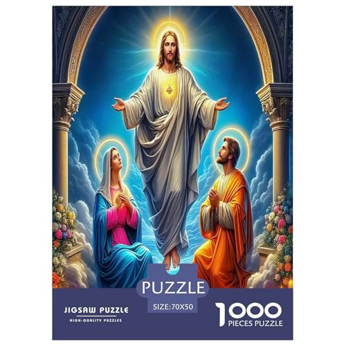 Jesus - Religion Puzzle für Erwachsene Kinder 1000 Teile Hoffnung und Liebe Tolle Geschenke Herausforderung Spielzeug Lernspiele Heimdekoration für Lernspiele Geschenke 70x50cm/1000pcs von UYNSIXTME