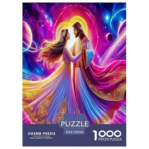 Jesus - Religion Puzzle für Erwachsene Kinder 1000 Teile Hoffnung und Liebe Tolle Geschenke Herausforderung Spielzeug Lernspiele Heimdekoration für Lernspiele Geschenke 70x50cm/1000pcs von UYNSIXTME
