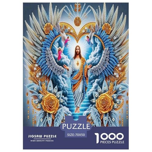Jesus - Religion Puzzle für Erwachsene Kinder 1000 Teile Hoffnung und Liebe Tolle Geschenke Herausforderung Spielzeug Lernspiele Heimdekoration für Lernspiele Geschenke 70x50cm/1000pcs von UYNSIXTME