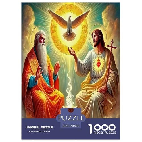 Jesus - Religion Puzzle für Erwachsene Kinder 1000 Teile Hoffnung und Liebe skurrile Herausforderung Spielzeug Lernspiel Heimdekoration für Lernspiele Geschenke 70x50cm/1000pcs von UYNSIXTME