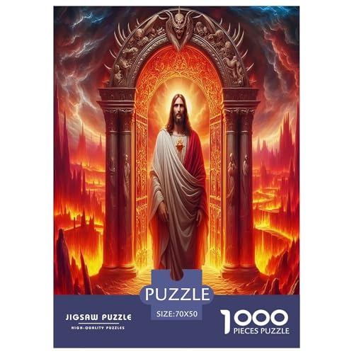 Jesus - Religion Puzzle für Erwachsene Kinder 1000 Teile Hoffnung und Liebe skurrile Herausforderung Spielzeug Lernspiel Heimdekoration für Lernspiele Geschenke 70x50cm/1000pcs von UYNSIXTME