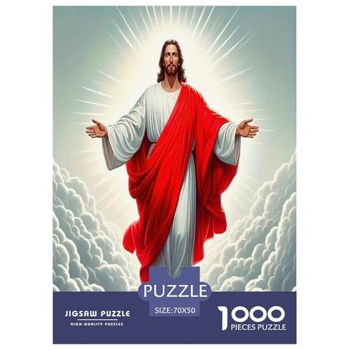 Jesus - Religion Puzzle für Erwachsene Kinder 1000 Teile Hoffnung und Liebe skurrile Herausforderung Spielzeug Lernspiel Heimdekoration für Lernspiele Geschenke 70x50cm/1000pcs von UYNSIXTME