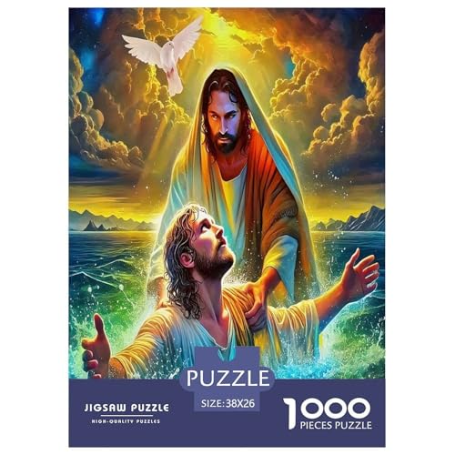 Jesus - Religion Puzzle für Erwachsene Kinder 1000 Teile Hoffnung und Liebe skurrile Herausforderung Spielzeug Lernspiele Heimdekoration für Lernspiele Geschenke 38 x 26 cm/1000 Stück von UYNSIXTME