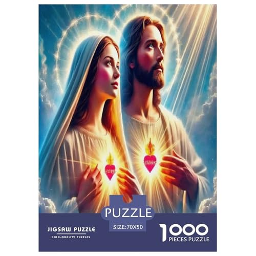 Jesus - Religion Puzzle für Erwachsene Kinder 1000 Teile Hoffnung und Liebe skurrile Herausforderung Spielzeug Lernspiele Heimdekoration für Lernspiele Geschenke 70x50cm/1000pcs von UYNSIXTME