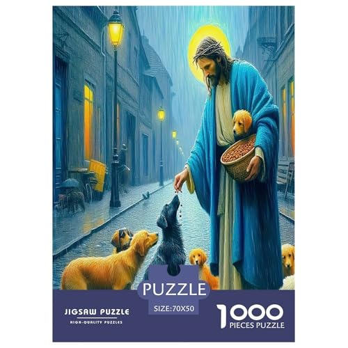 Jesus - Religion Puzzle für Erwachsene Kinder 1000 Teile Hoffnung und Liebe skurrile Herausforderung Spielzeug Lernspiele Heimdekoration für Lernspiele Geschenke 70x50cm/1000pcs von UYNSIXTME