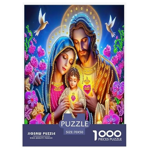 Jesus - Religion Puzzle für Erwachsene Kinder 1000 Teile Hoffnung und Liebe skurrile Herausforderung Spielzeug Lernspiele Heimdekoration für Lernspiele Geschenke 70x50cm/1000pcs von UYNSIXTME