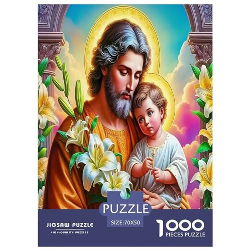 Jesus - Religion Puzzle für Erwachsene Kinder 1000 Teile Hoffnung und Liebe skurrile Herausforderung Spielzeug Lernspiele Heimdekoration für Lernspiele Geschenke 70x50cm/1000pcs von UYNSIXTME